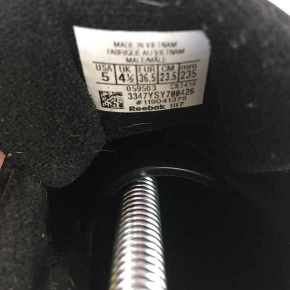 REEBOK CLASSIC WORKOUT BLACK LEATHER GUM SOLE SHOE MENS SIZE 5 - Picture 8 of 8